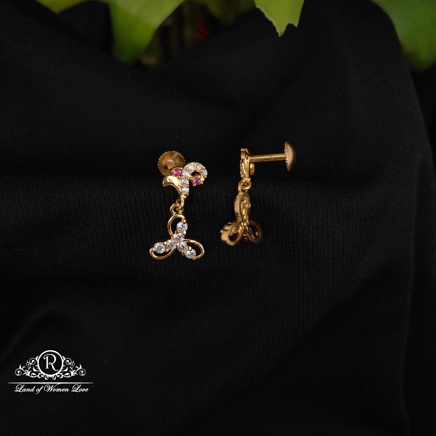 92.5 SILVER STONE EARRINGS-RCHD049