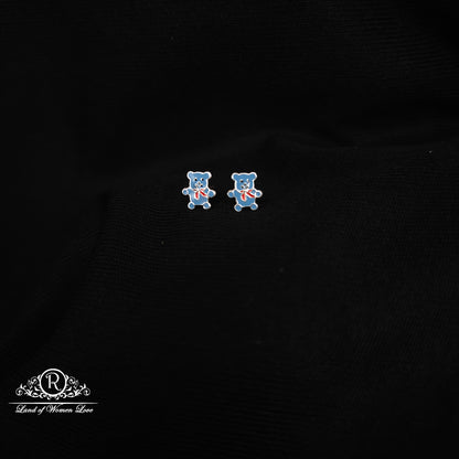 92.5 Silver Cat Kids Earrings-RCHS60