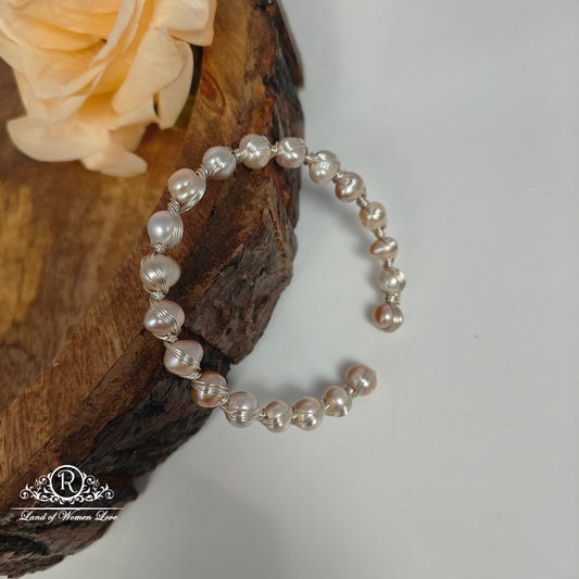 Sterling silver pearl bracelet-RCMR49-2