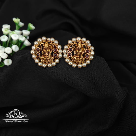 92.5 SILVER LAKSHMI DEVI WITH PEARL ROUND STUDS-RCJR1077