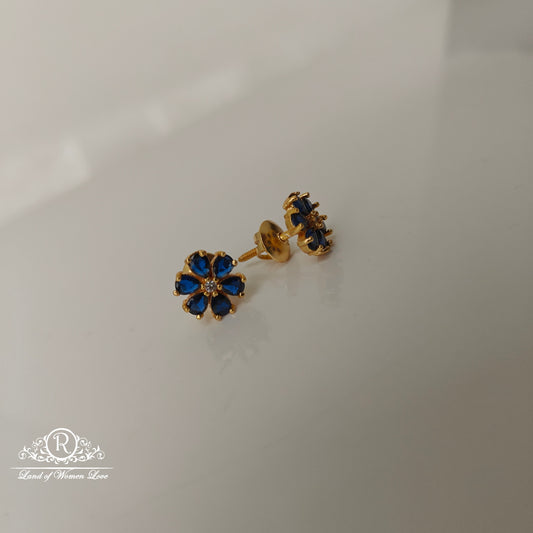 92.5 Silver Blue Earrings-RCJR1113-4