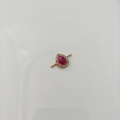 92.5 silver ruby stone side locket -RCAA14