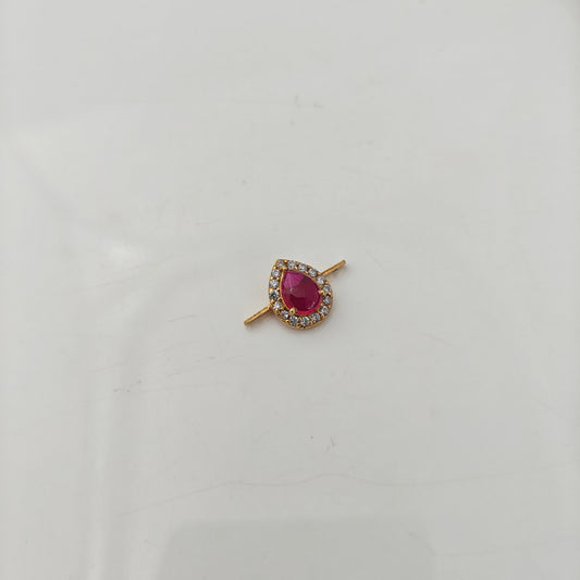 92.5 silver ruby stone side locket -RCAA14