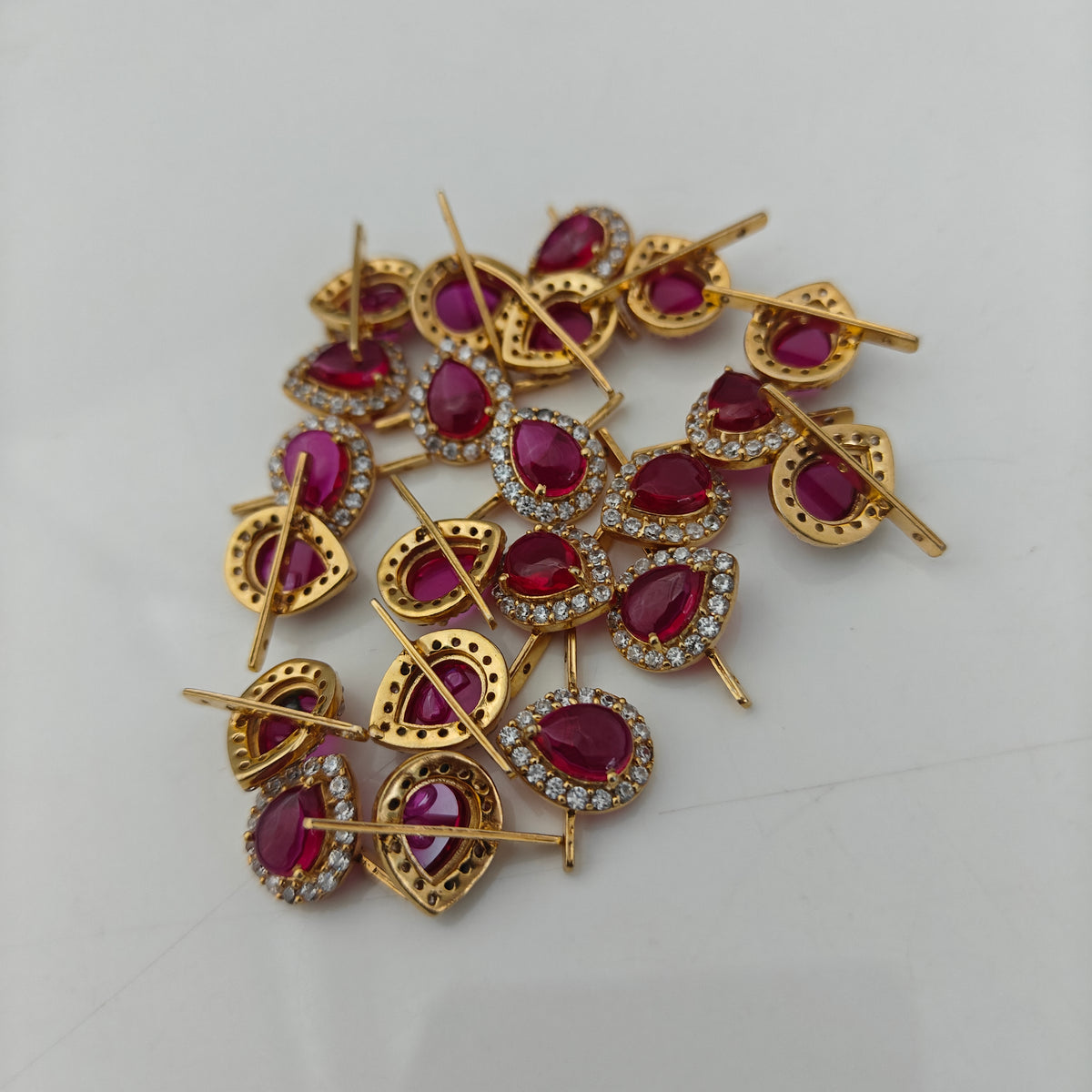92.5 silver ruby stone side locket -RCAA14