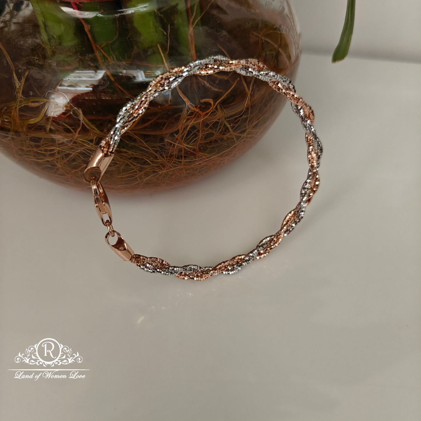 92.5 SILVER TWO TONE BRACELET -RCG342