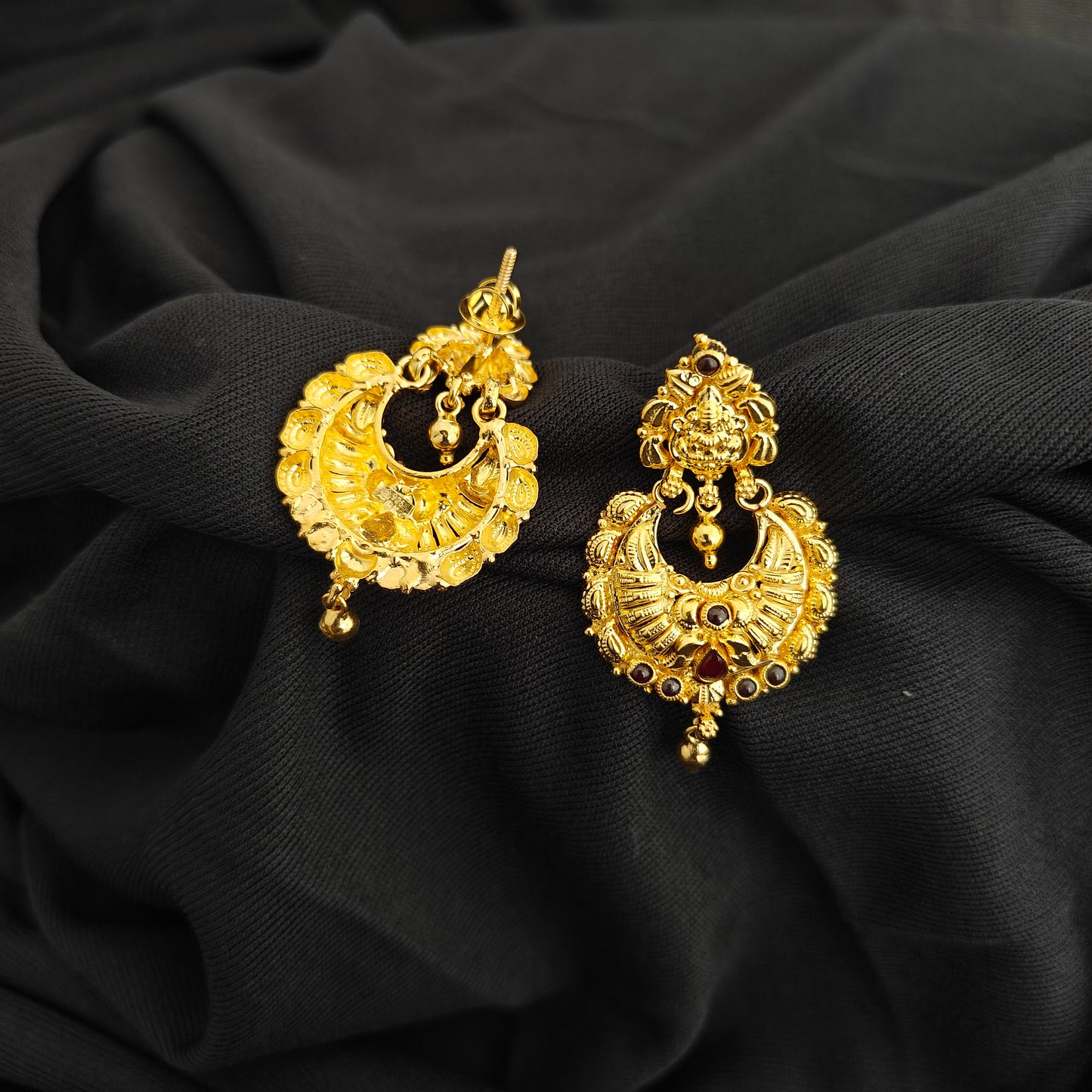 92.5 Silver with gold polish Earrings -RCH1327