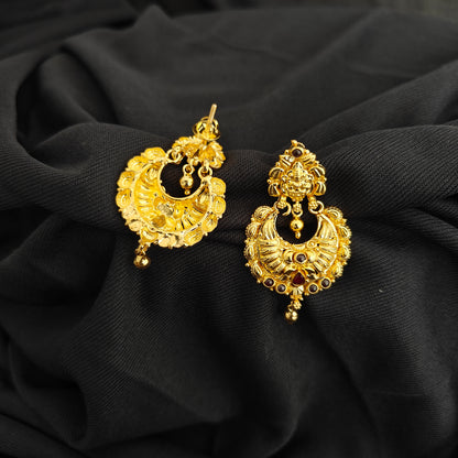 92.5 Silver with gold polish Earrings -RCH1327