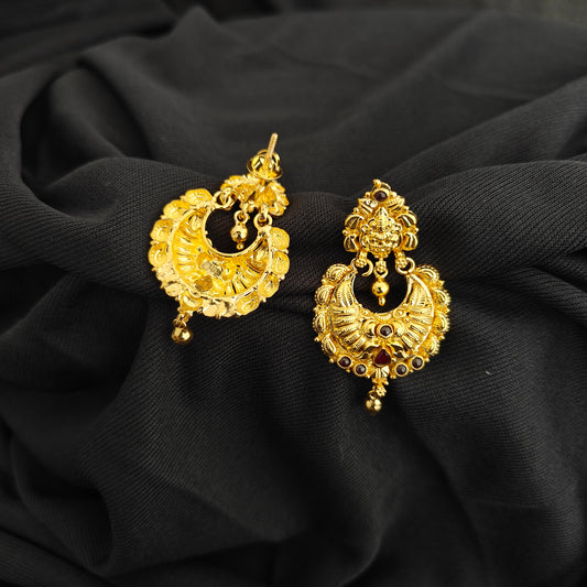 92.5 Silver with gold polish Earrings -RCH1327