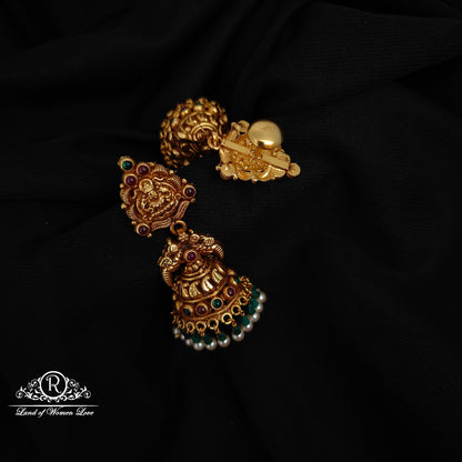 92.5 SILVER NAKSHI LAKSHMI DEVI JUMKAS-RCP179