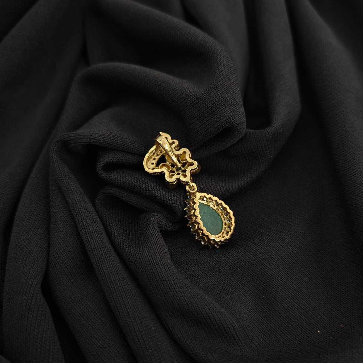 92.5 silver moissanite pendent with green stones -RCSB052