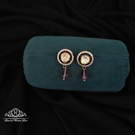 92.5 Silver Moissanite earrings-RCH1165