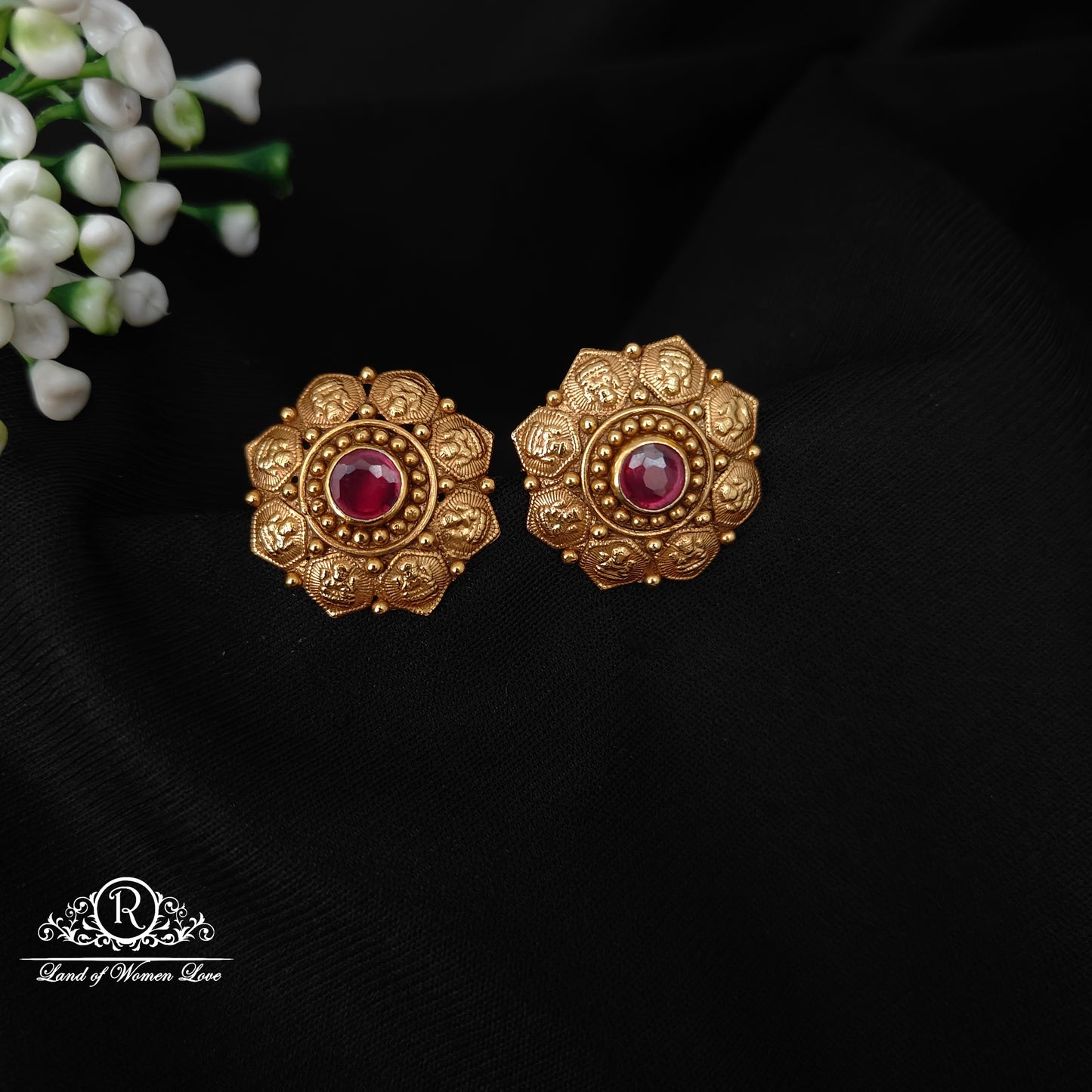 92.5 SILVER KASU MODEL EARRINGS-RCM1394