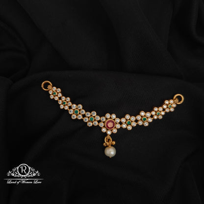 92.5 SILVER MULTI COLOUR  STONE MALA LOCKET-RCZP036