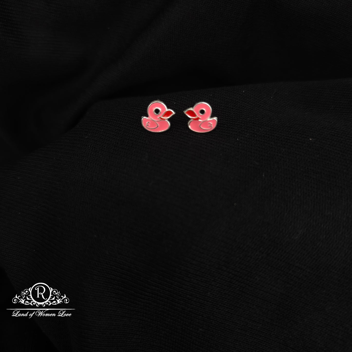 92.5 silver duck design kids earrings -RCHS33-11