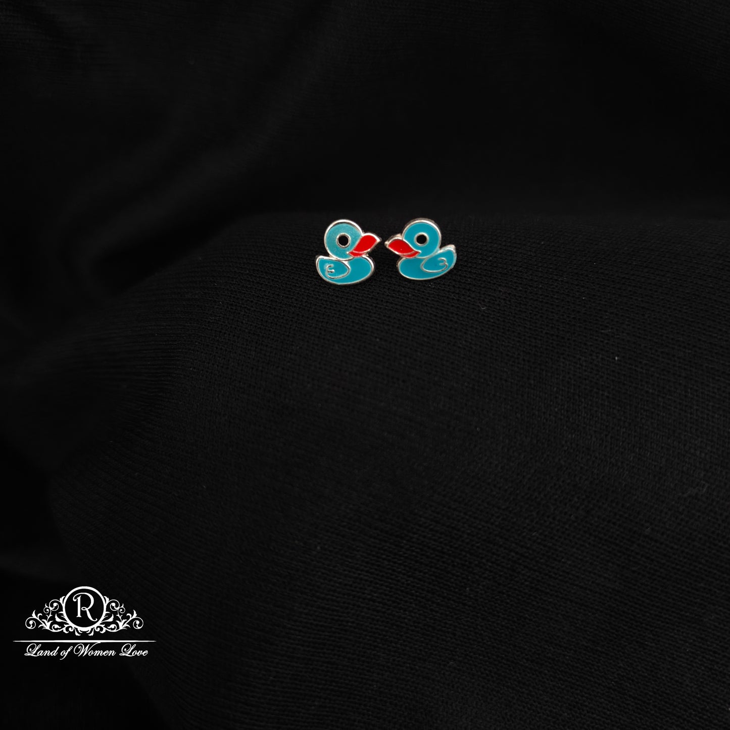92.5 silver duck design kids earrings -RCHS33-11