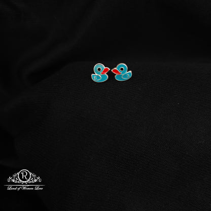 92.5 silver duck design kids earrings -RCHS33-11