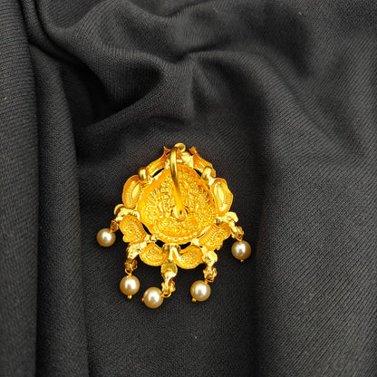 92.5 Silver With Gold Polish Lakshmi Devi Desgin pendant -RCV369