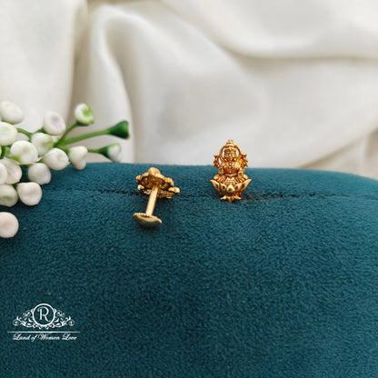 92.5 Silver Small Lakshmi Devi  Earrings-RCR024