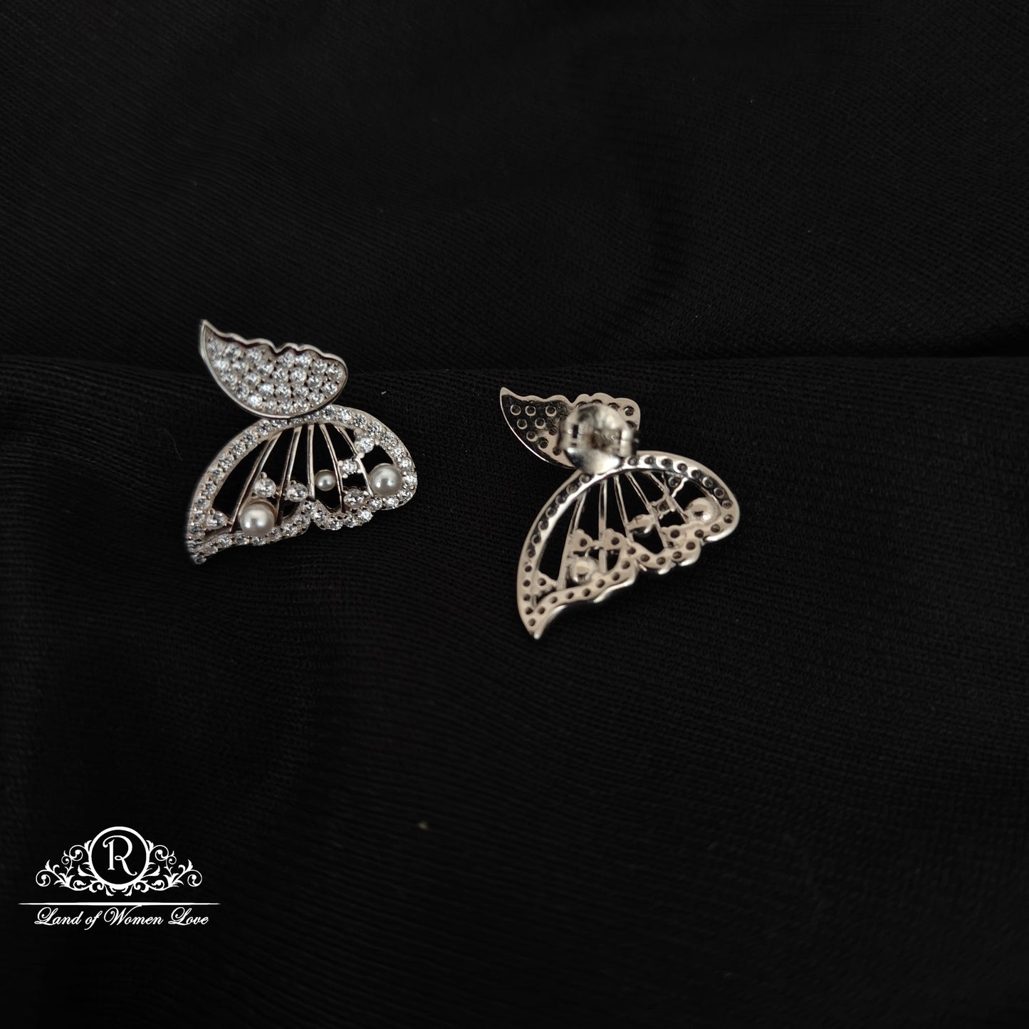 92.5 SILVER BUTTERFLY EARRINGS-RCG304