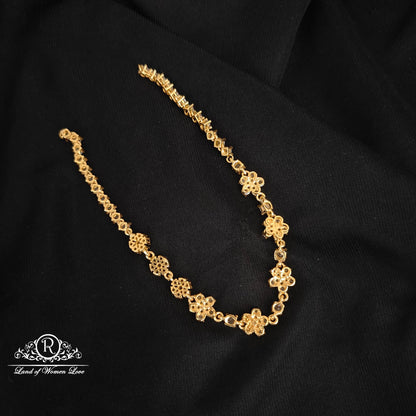 92.5 SILVER DIAMOND FINISH NECKLACE CUM BRACLECT-RCM1374