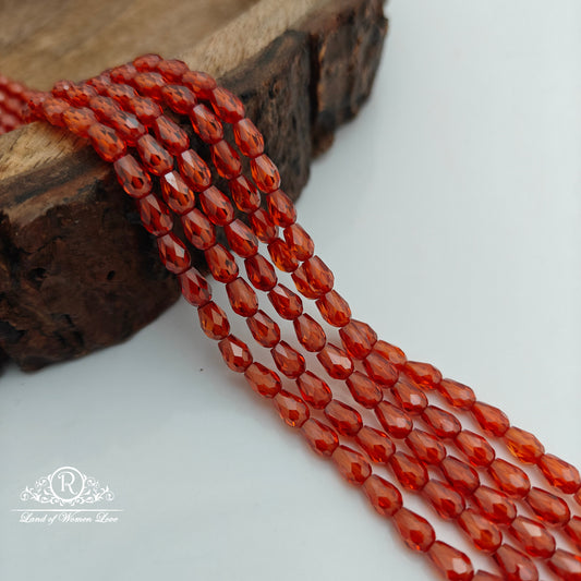 Orange colour drop shape cz beads-RCJM231
