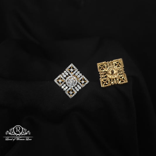 92.5 SILVER DIAMOND FINISHING  EARRINGS-RCZP026