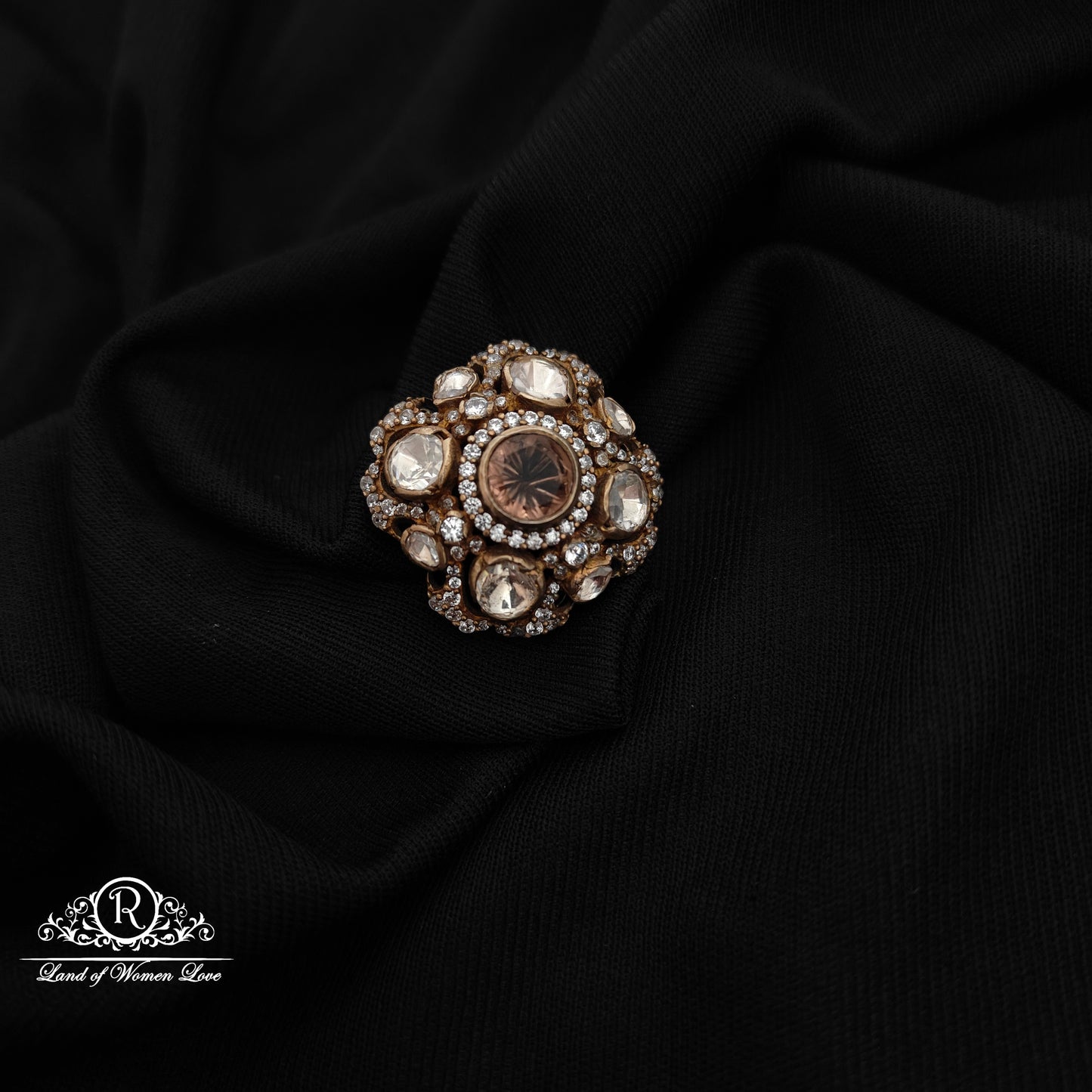 92.5 Silver Moissanite side lockets-RCM1074