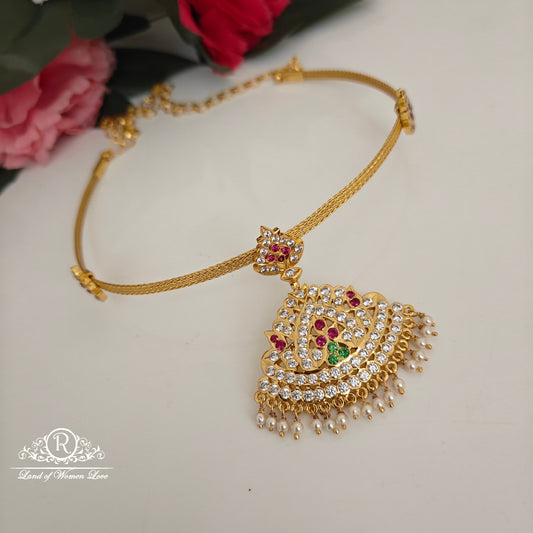 92.5 silver simple and Cute nanu patti necklace -RCK297-2