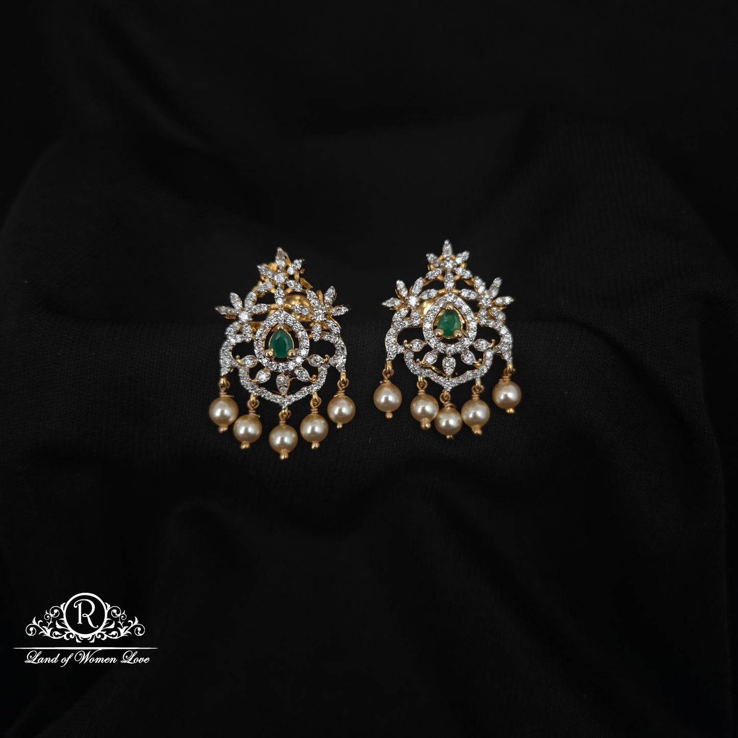 92.5 SILVER DIAMOND FINISHING  EARRINGS-RCZP028