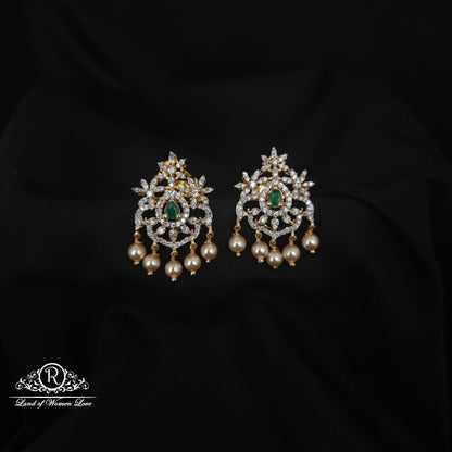 92.5 SILVER DIAMOND FINISHING  EARRINGS-RCZP028