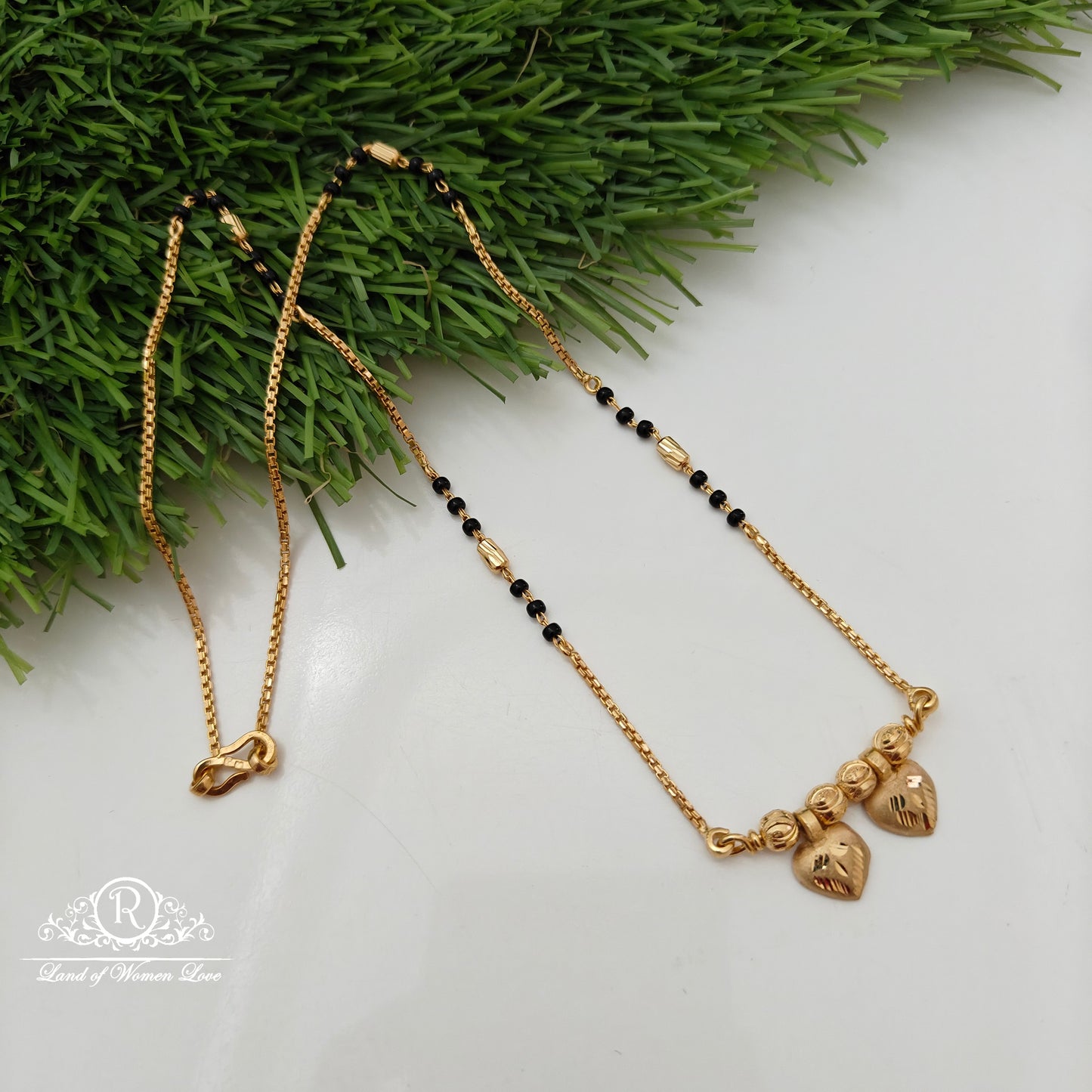 92.5 silver heart symbol design black beads -RCDS0658