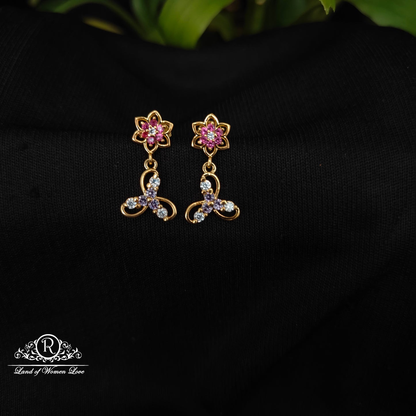 92.5 SILVER STONE EARRINGS-RCHD042