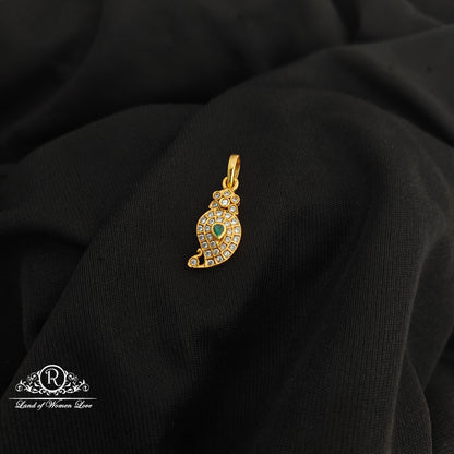 92.5 Silver Mango design with gold polish locket-RCR255