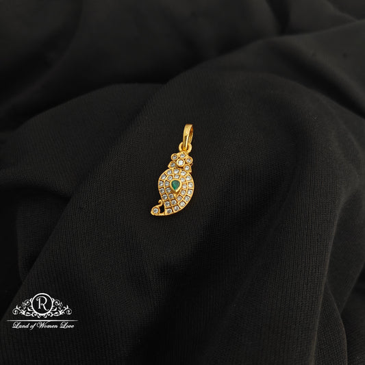 92.5 Silver Mango design with gold polish locket-RCR255
