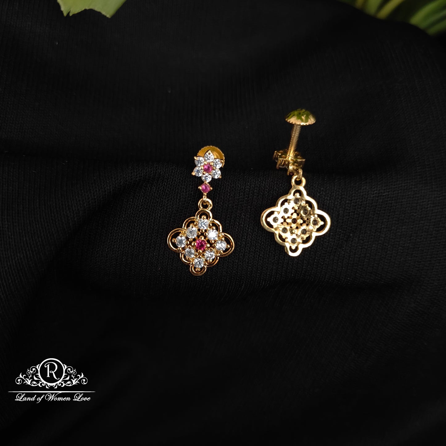 92.5 SILVER STONE EARRINGS-RCHD038-4