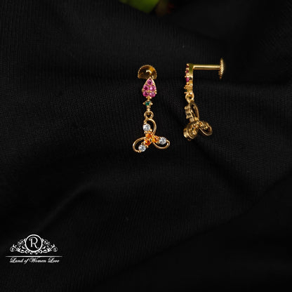 92.5 SILVER STONE EARRINGS-RCHD044