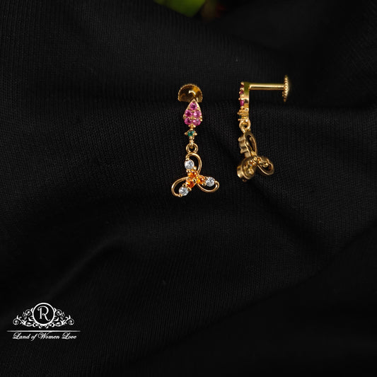 92.5 SILVER STONE EARRINGS-RCHD044