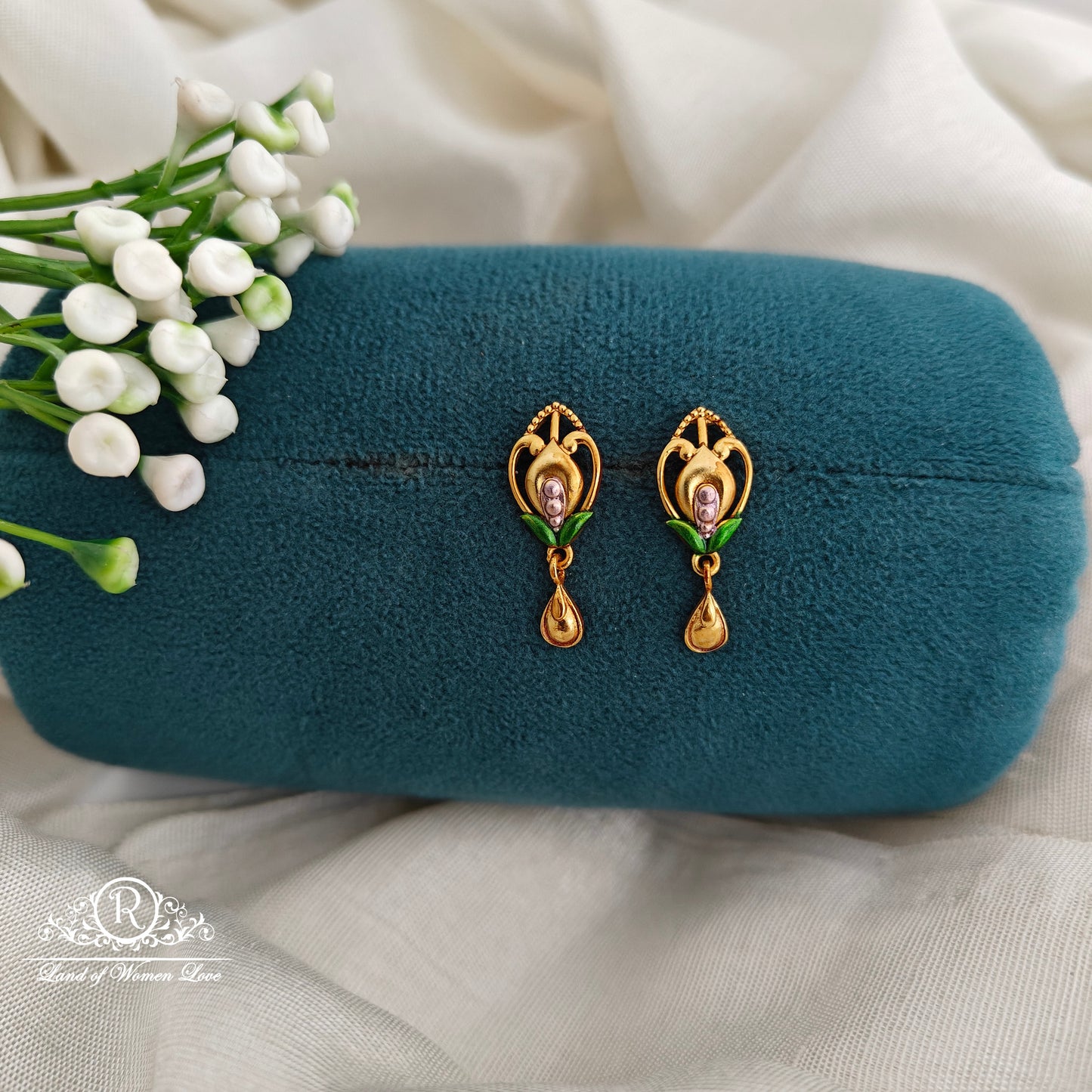 92.5 Ultra premium flower design earrings-RCR166