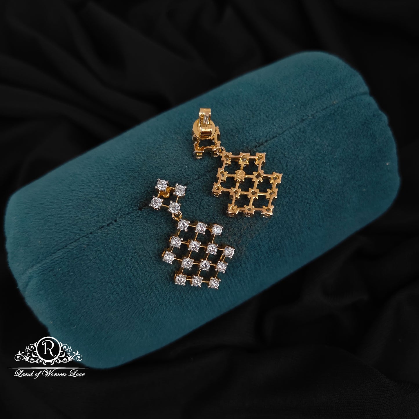 92.5 silver diamond finishing earrings -RCZ58