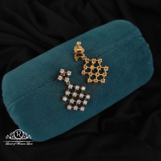 92.5 silver diamond finishing earrings -RCZ58