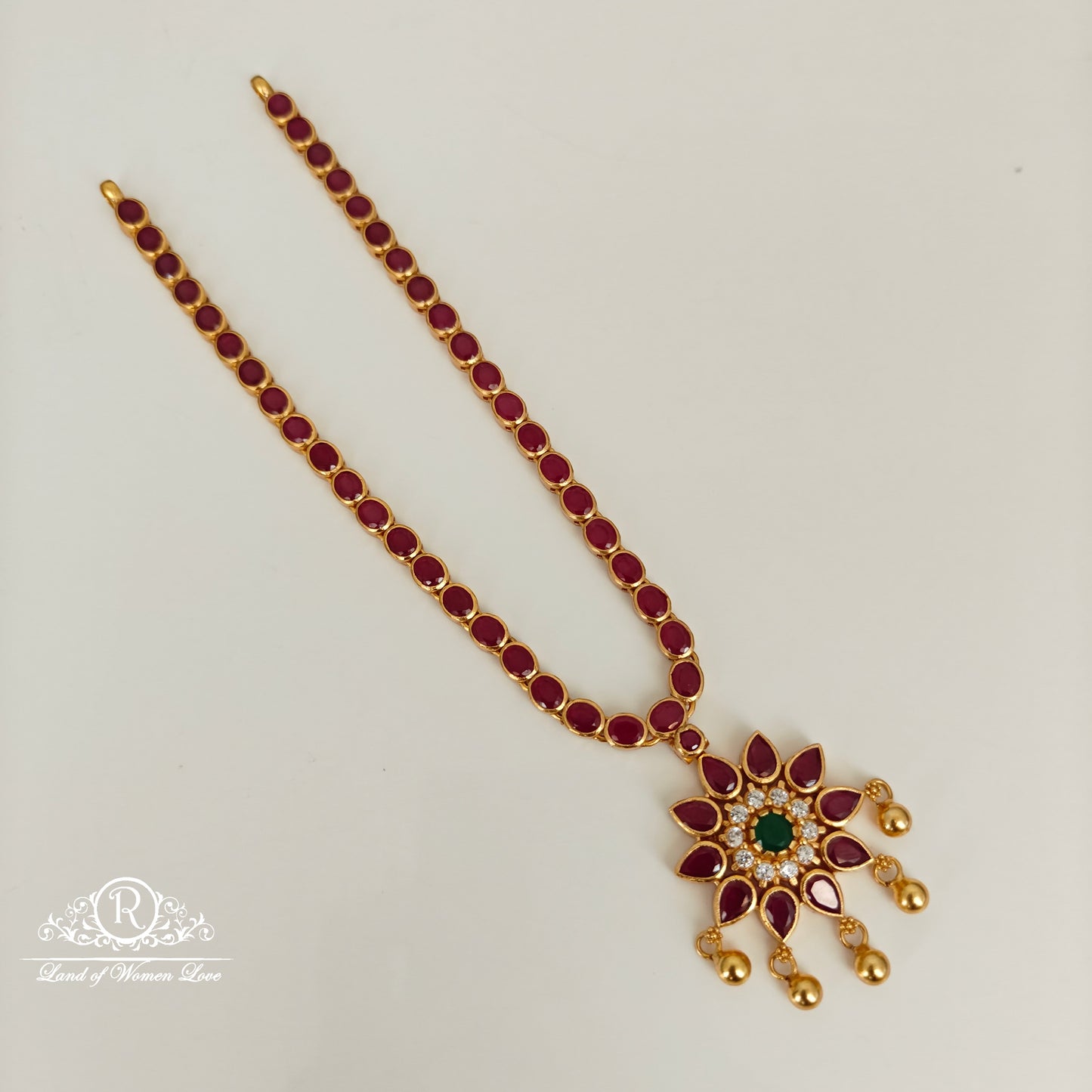 92.5 silver ruby necklace set-RCL85