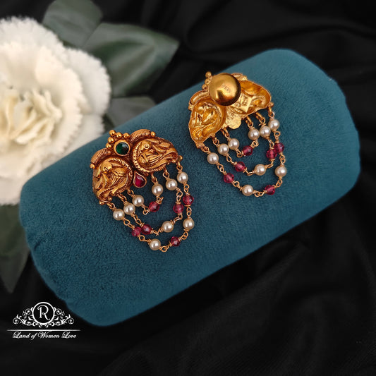 92.5-SILVER PEACOCK EARRINGS -RCZ999