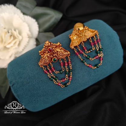 92.5-SILVER PEACOCK EARRINGS -RCZ1000