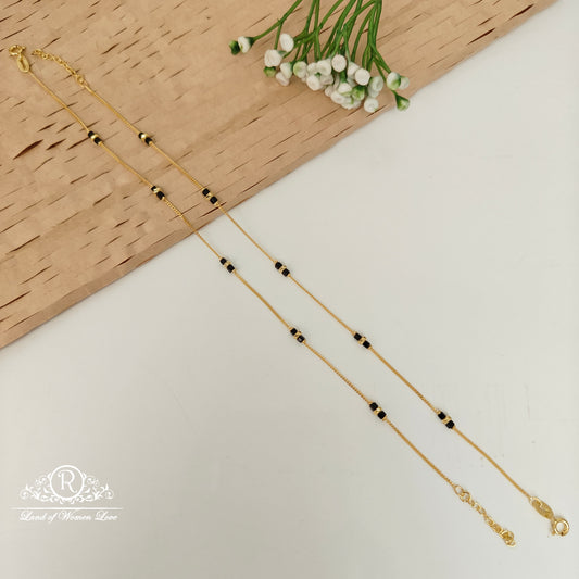 92.5 SILVER ROSE GOLD POLISH ANKLETS-RCRB33