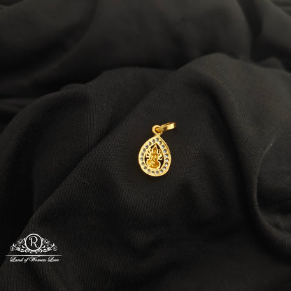 92.5 Silver Lakshmi devi design with gold polish locket-RCR256