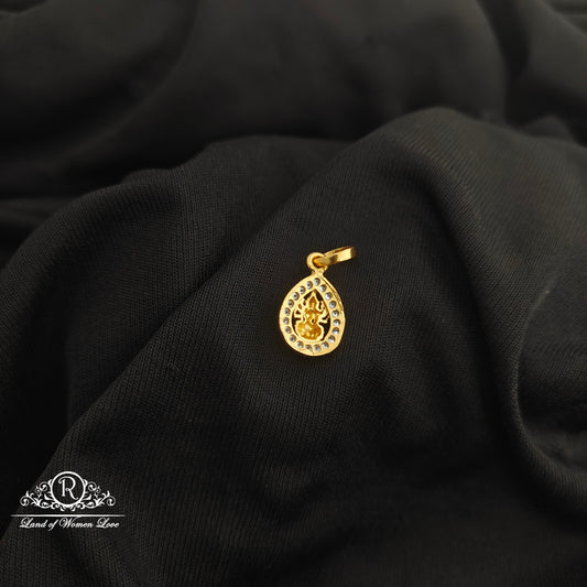 92.5 Silver Lakshmi devi design with gold polish locket-RCR256