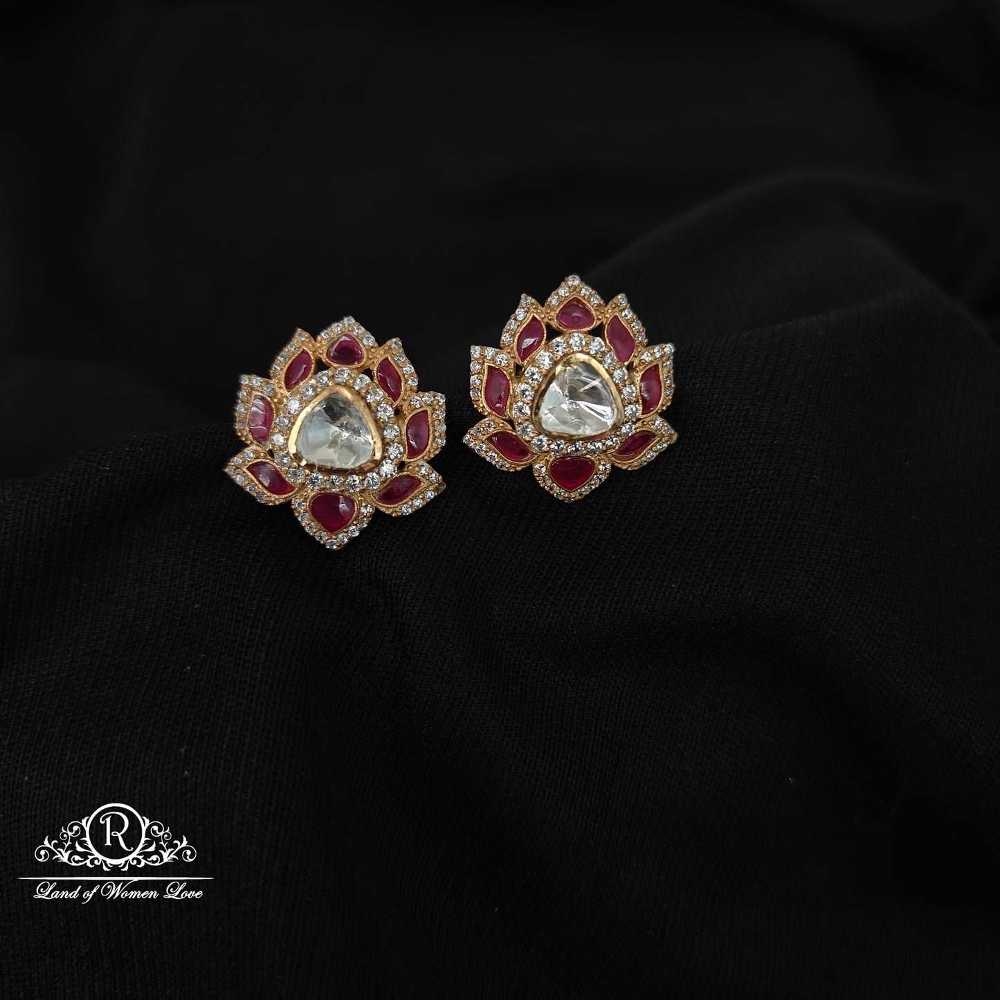 92.5 SILVER EARRINGS MOISSANITE STONE -RCNJ065