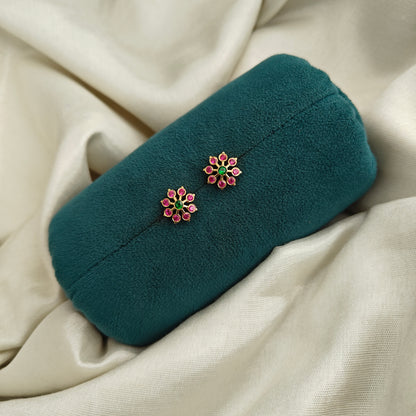 92.5 silver flower design earrings -RCK335