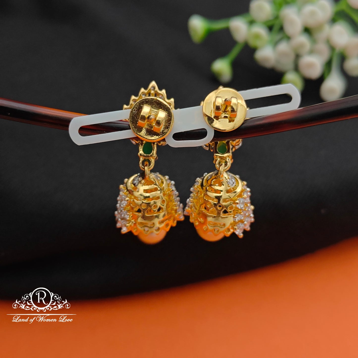 92.5 SILVER Diamond Finishing Earrings-RCCP109-1