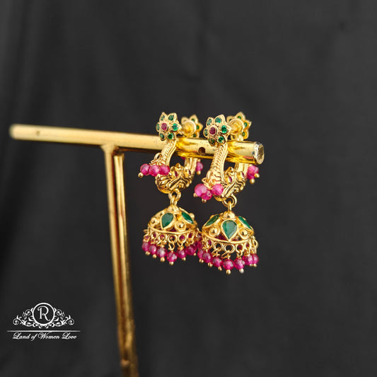 92.5 Silver Makara kundan Earrings -RCBH074